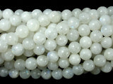 White Moonstone Beads, 6.5mm(6.8mm) Round Beads-BeadBasic