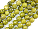 Yellow Turquoise Beads, 14mm Round Beads-BeadBasic