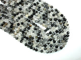 Black Rutilated Quartz Beads, 6mm Round Beads-BeadBasic