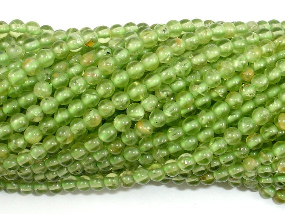 Peridot Beads, 3mm Round Beads-BeadBasic
