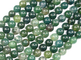Moss Agate Beads, 8mm, Green, Round Beads-BeadBasic