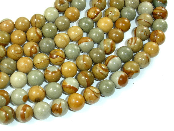 Wild Horse Picture Jasper, Owyhee Picture Jasper, 8 mm Round Beads-BeadBasic