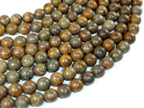Bamboo Leaf Jasper Beads, 10 mm Round Beads-BeadBasic