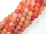 Frosted Matte Agate Beads, Orange, 10mm Round Beads-BeadBasic
