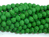 Green Lava Beads, Round, 8mm-BeadBasic