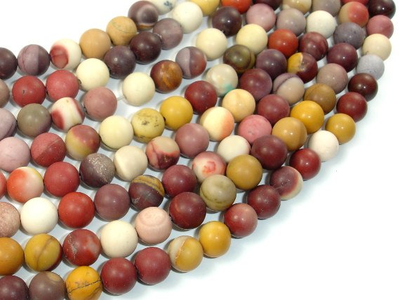 Matte Mookaite Beads, 8mm Round Beads-BeadBasic