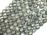 Gray Picture Jasper Beads, 8mm Faceted Round Beads-BeadBasic