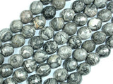 Gray Picture Jasper Beads, 10mm Faceted Round Beads-BeadBasic