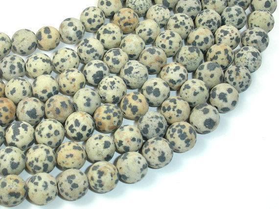 Matte Dalmation Jasper Beads, 10mm Round Beads-BeadBasic