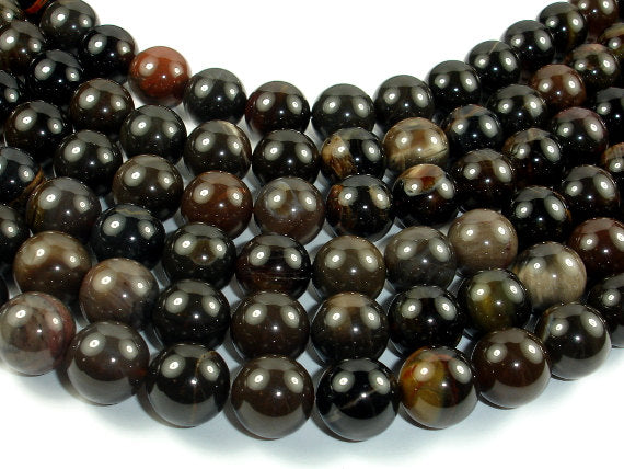 Petrified Wood Jasper, 12mm Round Beads-BeadBasic