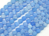 Frosted Matte Agate - Blue, 8mm Round Beads-BeadBasic