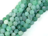 Frosted Matte Agate - Green, 8mm Round Beads, 14.5 Inch, Full strand-BeadBasic