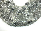 Gray Quartz Beads, 10mm Faceted Round Beads-BeadBasic