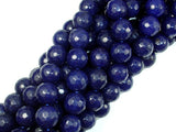 Dark Blue Jade Beads, 10mm Faceted Round Beads-BeadBasic