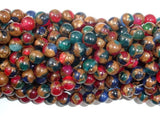Mosaic Stone Beads, Multicolor, 6mm Round Beads-BeadBasic