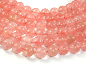 Cherry Quartz Beads, 12mm Round Beads-BeadBasic