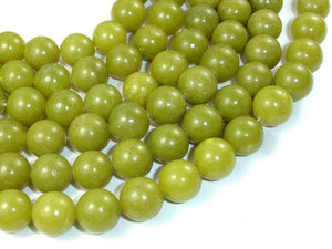 Olive Jade Beads, 12mm Round Beads-BeadBasic
