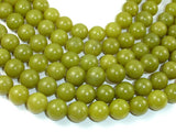 Olive Jade Beads, 12mm Round Beads-BeadBasic