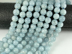 Genuine Aquamarine Beads, 10mm Round Beads-BeadBasic