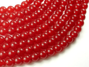 Red Jade Beads, 10mm Round Beads-BeadBasic