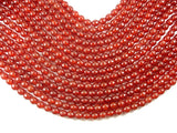 Carnelian Beads, 8mm, Red, Faceted Round Beads-BeadBasic