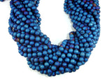 Druzy Agate Beads, Blue Geode Beads, 6mm, Round-BeadBasic