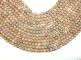 Druzy Agate Beads, Light Champagne Geode Beads, 6mm, Round Beads-BeadBasic