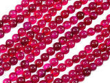 Fuchsia Agate Beads, 6mm Round Beads-BeadBasic