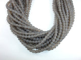 Matte Gray Agate Beads, 6mm Round Beads-BeadBasic