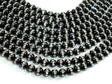 Black Onyx with Rhinestone, 6mm Round Beads-BeadBasic