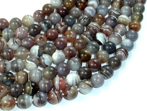 Botswana Agate Beads, 8mm Round Beads-BeadBasic