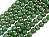 Green Chalcopyrite, 10mm Round Beads-BeadBasic