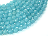 Blue Sponge Quartz Beads, 10mm Faceted Round Beads-BeadBasic