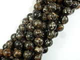 Turritella Agate, Elimia, 10mm Round Beads, 16 Inch-BeadBasic