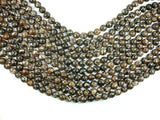 Turritella Agate, Elimia, 10mm Round Beads, 16 Inch-BeadBasic