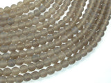 Matte Gray Agate Beads, 6mm Round Beads-BeadBasic