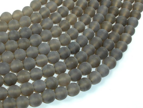 Matte Gray Agate Beads, 8mm Round Beads-BeadBasic