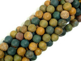 Matte Ocean Jasper, 6mm, Round beads-BeadBasic