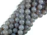 Gray Agate, 10mm Round Beads-BeadBasic