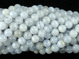 Blue Chalcedony Beads, Blue Lace Agate Beads, Round, 6mm-BeadBasic