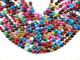 Banded Agate Beads, Striped Agate, Multi Colored, 10mm Round Beads-BeadBasic