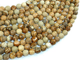 Picture Jasper Beads, 6mm Faceted Round Beads-BeadBasic