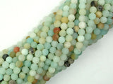 Matte Amazonite Beads, 4mm Round Beads,-BeadBasic