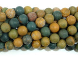 Matte Ocean Jasper, 6mm, Round beads-BeadBasic