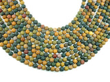 Matte Ocean Jasper, 6mm, Round beads-BeadBasic