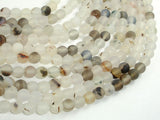 Frosted Matte Agate-White, Gray, 6mm Round Beads-BeadBasic