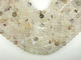Frosted Matte Agate-White, Gray, 10mm Round Beads-BeadBasic