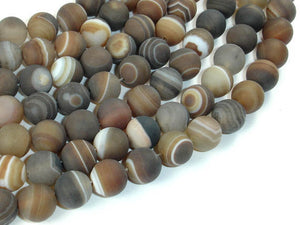 Matte Banded Agate Beads, 10mm Round Beads-BeadBasic