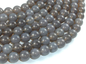 Gray Agate, 10mm Round Beads-BeadBasic