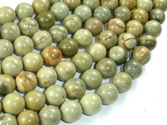 Silver Leaf Jasper Beads, 10mm Round Beads-BeadBasic